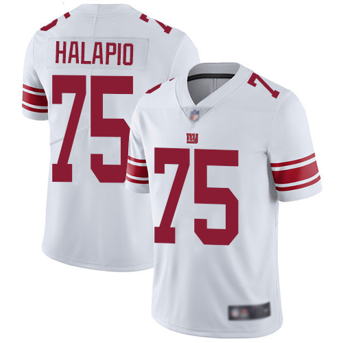 Men New York Giants #75 Jon Halapio White Vapor Untouchable Limited Player Football NFL Jersey